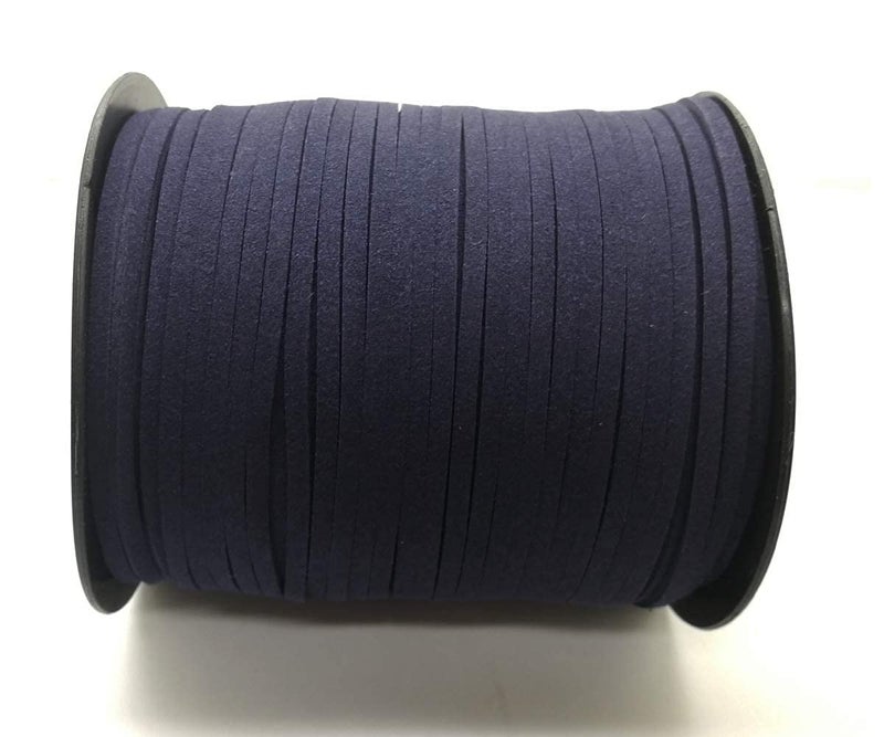 Pamir Tong Faux Leather Cord for Jewelry Making 100 Yards 2.6mm Thin Suede String Rope Midnight Blue Bracelet Cords DIY Crafts String for Necklace-Dream Catcher Supplies-Hat- Walking Stick - Image 1